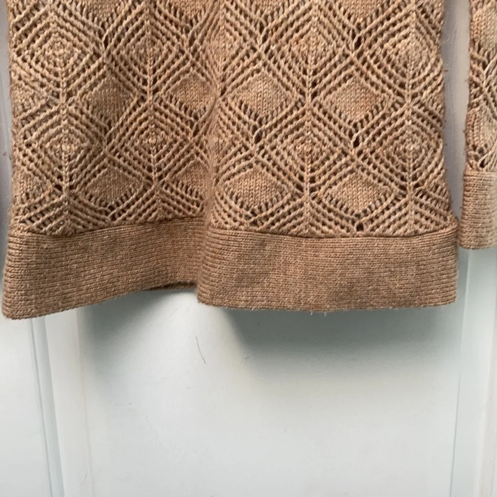 J. Crew camel colored open weave sweater sz S
